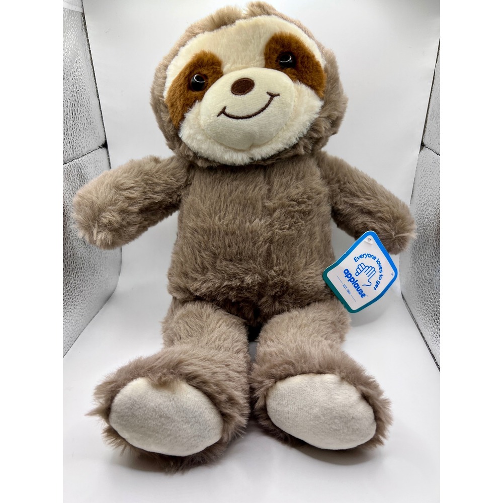 Jazwares Applause Sloth Plush 14in Brown New Soft Stuffed Animal 23-PROMO-15HB